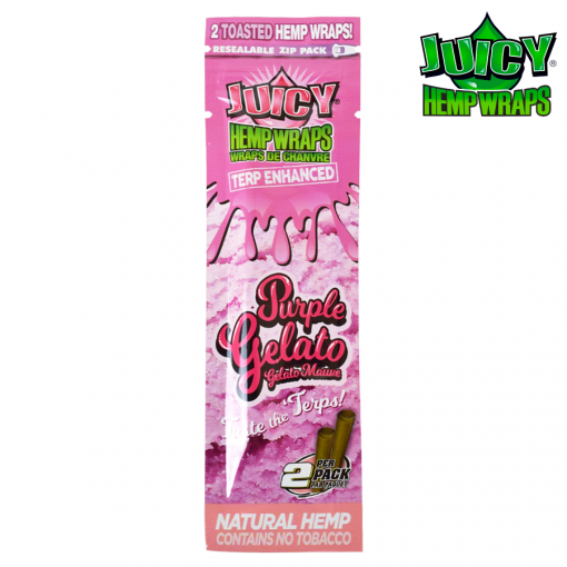 Juicy Terp Enhanced Hemp Wraps | Purple Gelato | 50 Wrap Box