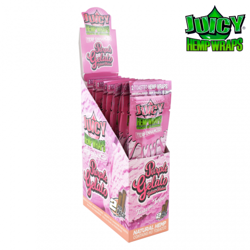 Juicy Terp Enhanced Hemp Wraps | Purple Gelato | 50 Wrap Box