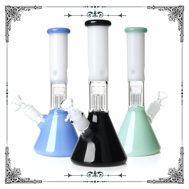 11" Beaker Base Glass Water Pipe Bong w/ 6 Arm Tree Perc | PhoenixStar Glass | Multiple Colours