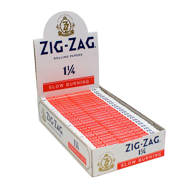Zig Zag White Slow Burning Rolling Papers | Size: 1 1/4 | 25 Pack Box