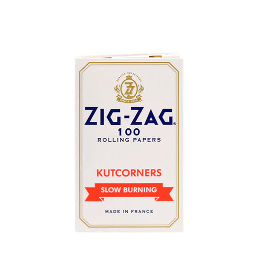 Zig Zag White Kutcorners Slow Burning Rolling Papers | Size: Single Wide Double Window | 25 Pack Box