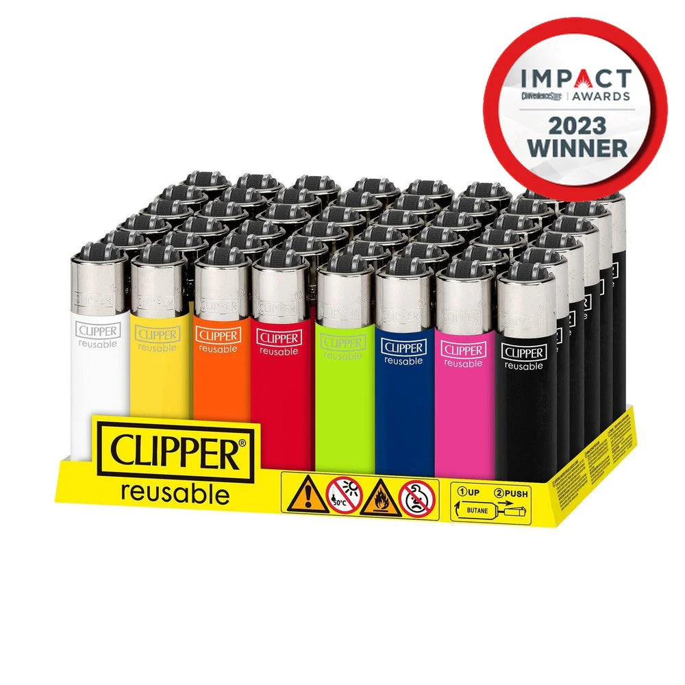 Clipper | Classic Mini Lighter | Reusable | 48 Pack Tray