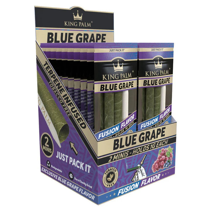 King Palm Wraps | Mini Pre-Rolled Cones | Blue Grape | 20 Pack Box