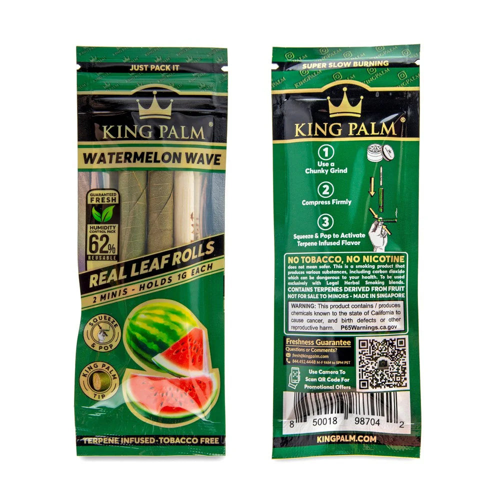 King Palm Wraps | Mini Pre-Rolled Cones | Watermelon | 20 Pack Box