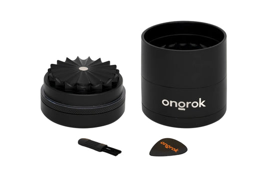 Ongrok Mini 5 Pc Flower Petal Toothless Grinder w/ Storage | Black