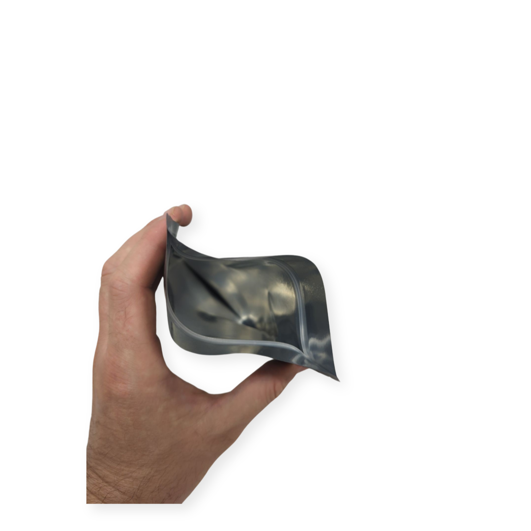 Matte Black Mylar 1g Bag | Tamper Evident | 100pc Pack