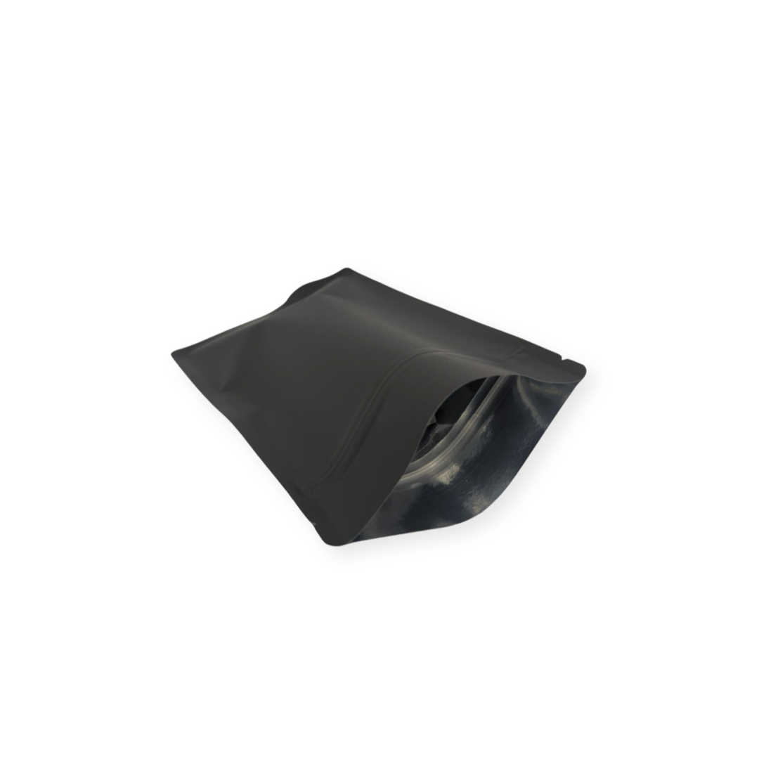 Matte Black CR Mylar 28g Stand-Up Bag | Child Resistant | 100pc Pack