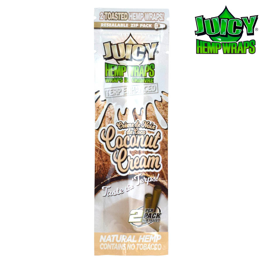 Juicy Terp Enhanced Hemp Wraps | Coconut Cream | 50 Wrap Box