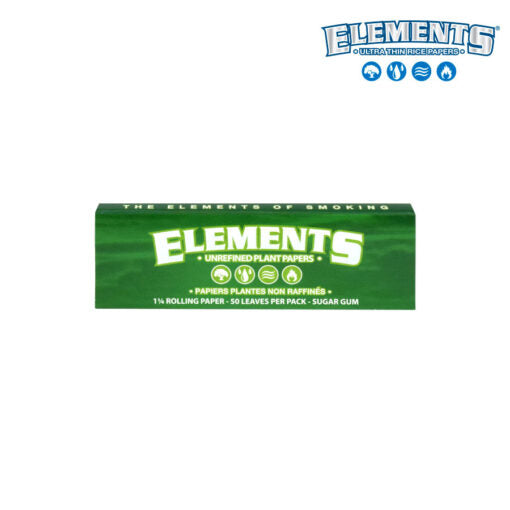 Elements Green Rolling Papers | 1 1/4 Size | 25 Pack Box