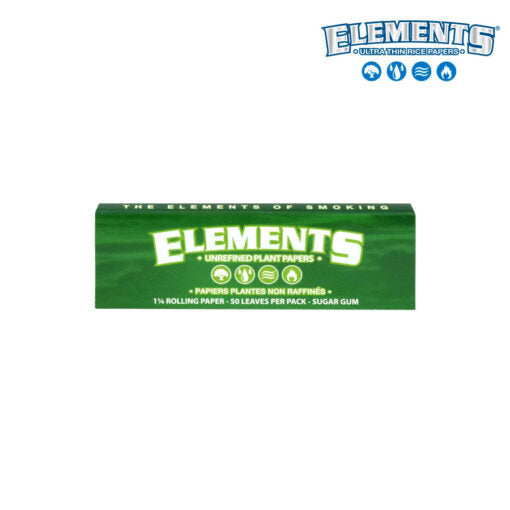 Elements Green Rolling Papers | 1 1/4 Size | 25 Pack Box