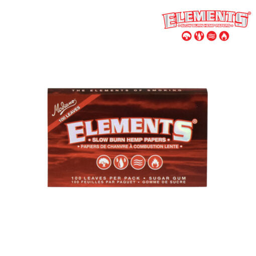 Elements Red Slow Burning Rolling Papers | Size: Single Wide Double Window | 25 Pack Box
