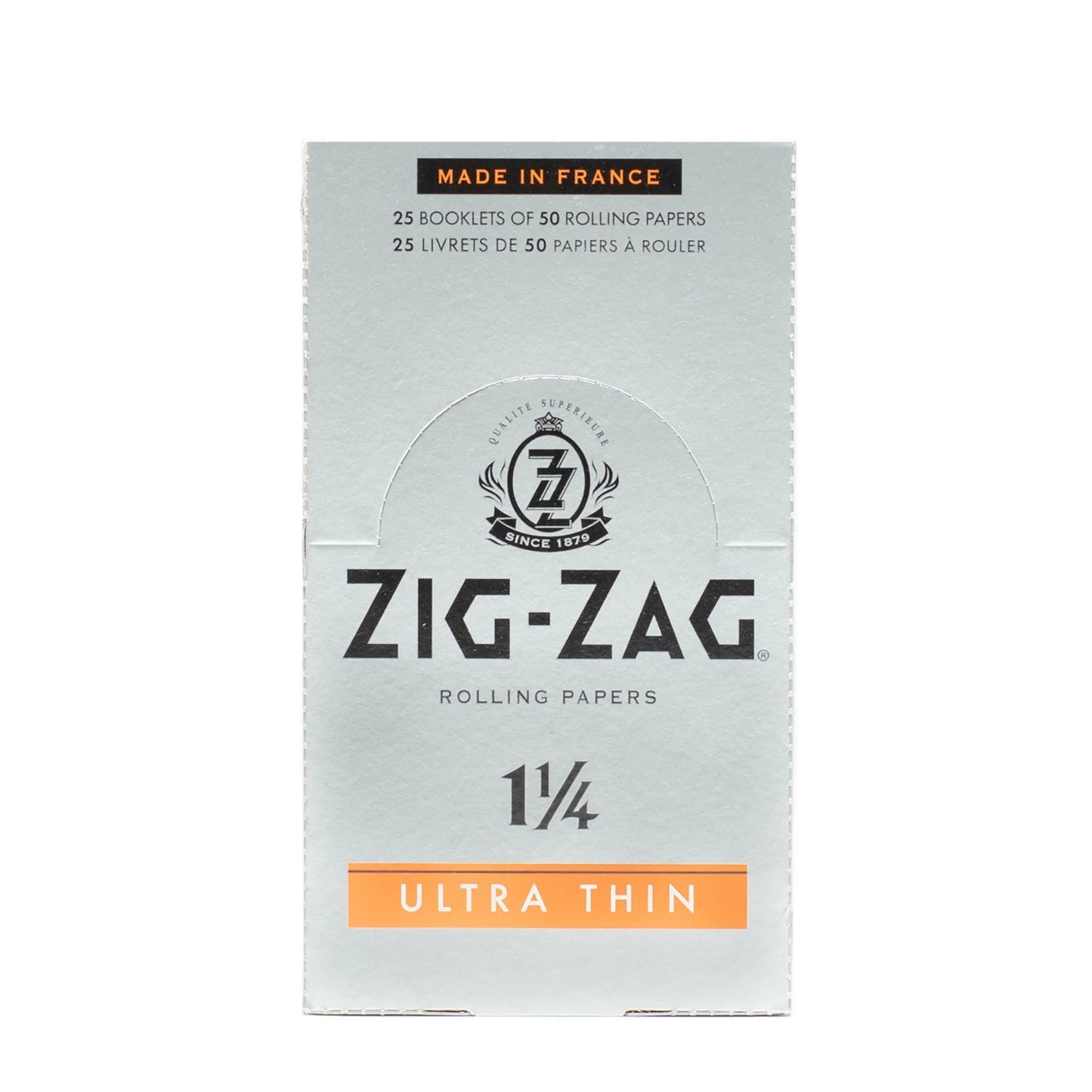 Zig Zag Ultra Thin Slow Burning Rolling Papers | Size: 1 1/4 | 25 Pack Box