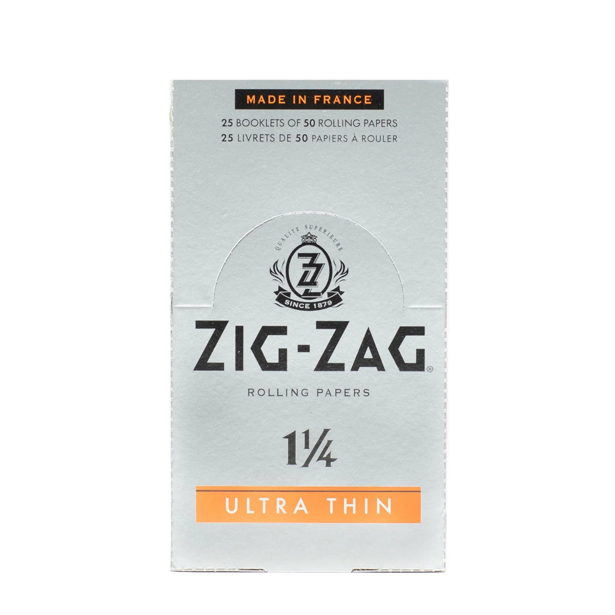 Zig Zag Ultra Thin Slow Burning Rolling Papers | Size: 1 1/4 | 25 Pack Box
