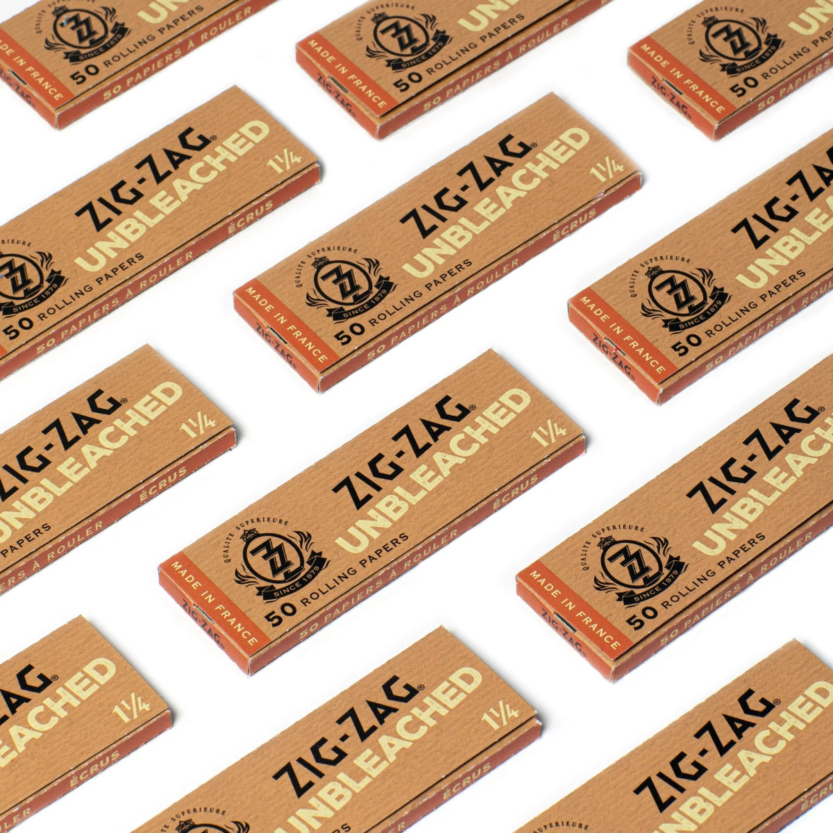 Zig Zag Unbleached Slow Burning Rolling Papers | Size: 1 1/4 | 25 Pack Box