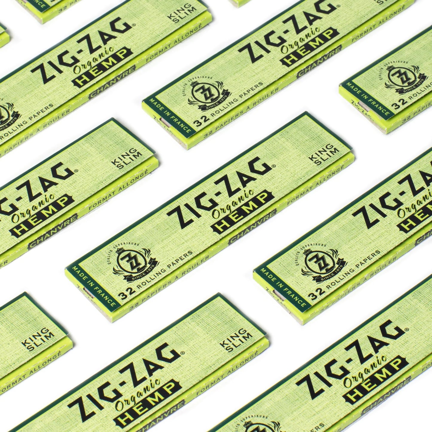 Zig Zag Organic Hemp Rolling Papers | King Size Slim | 25 Pack Box