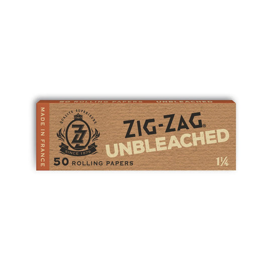 Zig Zag Unbleached Slow Burning Rolling Papers | Size: 1 1/4 | 25 Pack Box